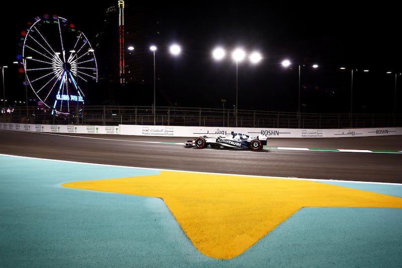 Pierre Gasly of AlphaTauri during practice ahead of the Saudi Arabia GP at the Jeddah Corniche Circuit. Getty