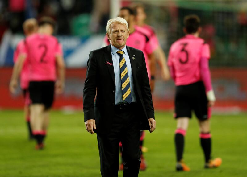 Soccer Football - 2018 World Cup Qualifications - Europe - Slovenia vs Scotland - Stozice Stadium, Ljubljana, Slovenia - October 8, 2017   Scotland manager Gordon Strachan looks dejected after the match              Action Images via Reuters/Andrew Boyers