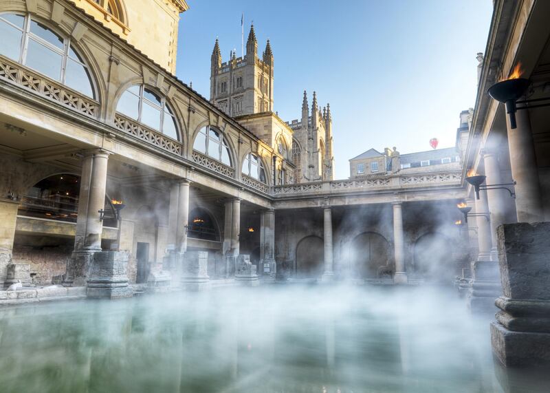 A handout photo of Roman baths in Bath, England, UK (Colin Hawkins / Bath Tourism Plus) *** Local Caption ***  WK30AU-TR-BATH-ENGLAND04.jpg