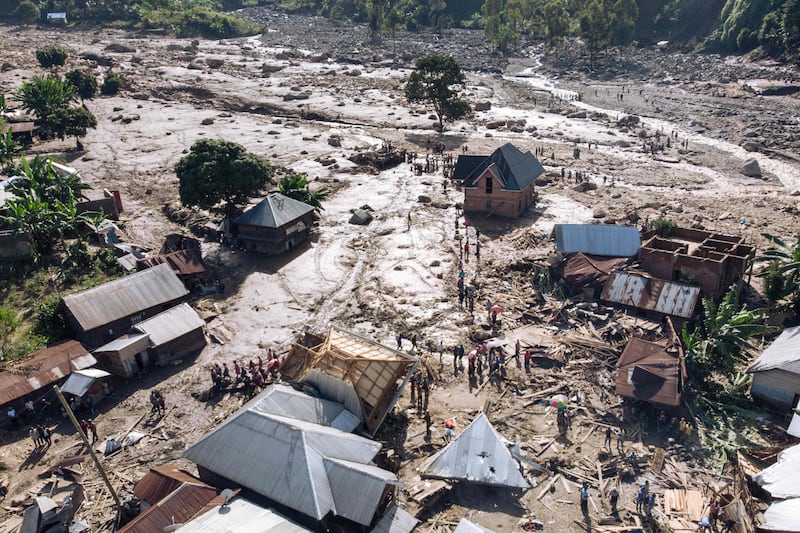 A landslide engulfs Nyamukubi village, eastern Democratic Republic of Congo. AFP