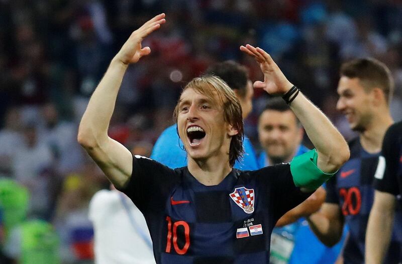Soccer Football - World Cup - Quarter Final - Russia vs Croatia - Fisht Stadium, Sochi, Russia - July 7, 2018  Croatia's Luka Modric celebrates after the match                                             REUTERS/Kai Pfaffenbach