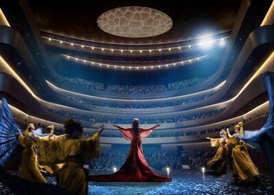 A rendering of the stage at Saudi Arabia's first opera house. Photo: Diriyah Company