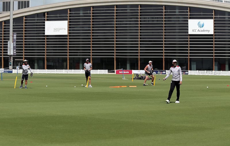 Dubai, March, 31, 2019: UAE cricket team trains ahead of tour to Zimbabwe at the ICC Academy in Dubai. Satish Kumar/ For the National / Story by Paul Radley