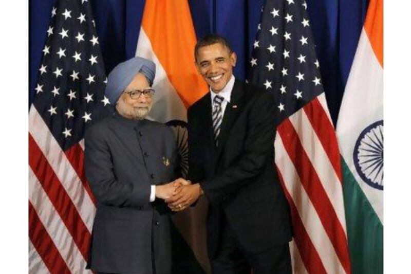 The US president, Barack Obama, and Indian Prime Minister Manmohan Singh, held talks on India's nuclear liability laws at the weekend. As one reader notes this issue goes to the heart of US-Indian relations. (Reuters / Jason Reed)