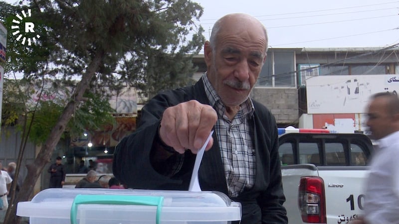 “Mokhtar Noori, a Kurdish man from Halabja, Iraq, set up a ballot box for the US elections. Sixty-two people voted within two hours – with the two candidates, Donald Trump and Joe Biden receiving an equal amount of votes.” Courtesy: Rudaw 
