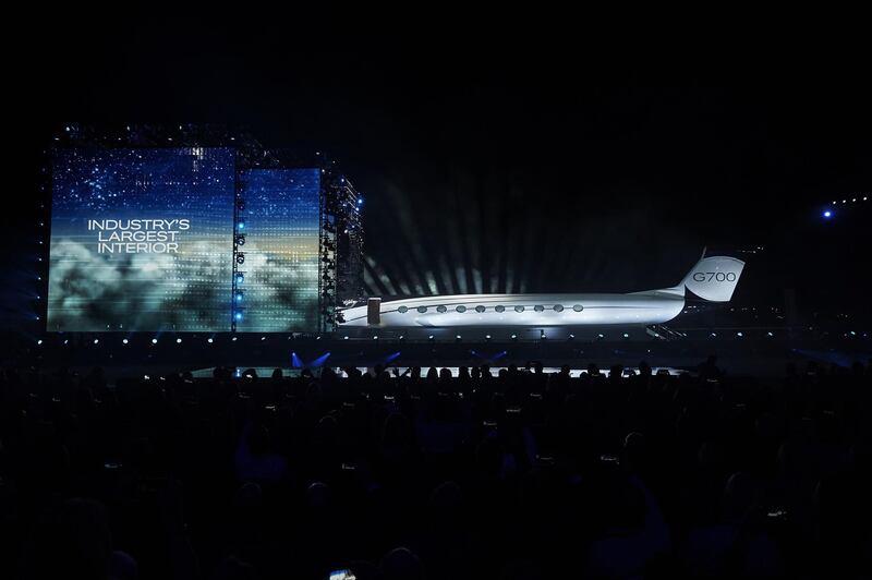 The unveiling event for the Gulfstream G700 private jet at the National Business Aviation Association Annual Convention in Henderson, Nevada, US. Bloomberg