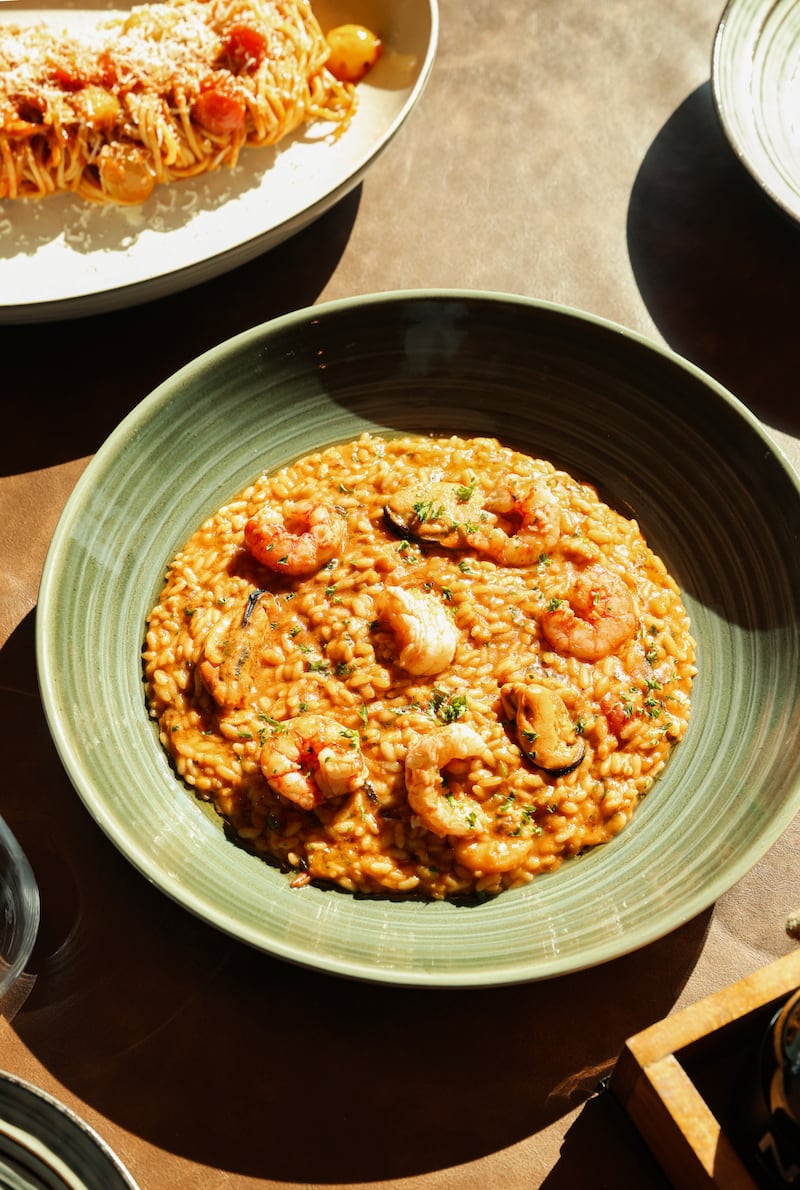 Seafood risotto is also on the menu
