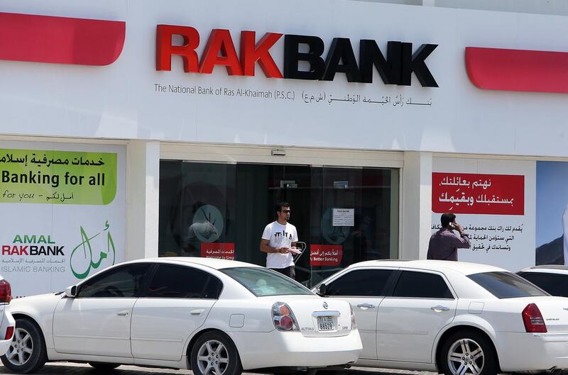 Lower impairment costs lifted RAKBank's second quarter results. Pawan Singh / The National