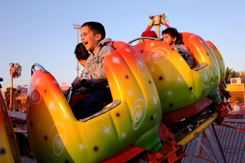 There are plenty of funfair amusements to keep thrill-seekers occupied, with 23 adult and 12 smaller rides, including a 4-D/3-D motion theatre, a log flume and bumper cars. Sammy Dallal / The National 