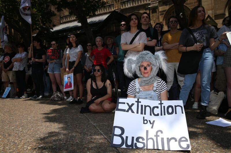 Students and protestors gather Sydney Town Hall in Sydney, Australia. Rallies held across Australia are part of a global mass day of action demanding action on the climate crisis. Getty Images