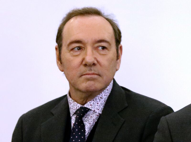 FILE - In this Jan. 7, 2019 file photo, actor Kevin Spacey stands in district court during arraignment on a charge of indecent assault and battery in Nantucket, Mass. Lawyers for Kevin Spacey are returning to court in the case accusing the former â€œHouse of Cardsâ€ star of groping a young man at a bar on the island of Nantucket. A pretrial hearing is scheduled in the Nantucket District Court on Monday, June 3, 2019. (Nicole Harnishfeger/The Inquirer and Mirror via AP, Pool, File)