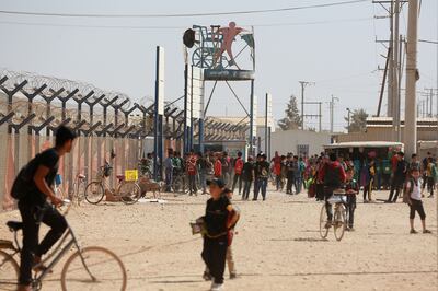 The Zaatari camp for Syrian refugees, near the Jordanian city of Mafraq, about 80km north of Amman. AFP