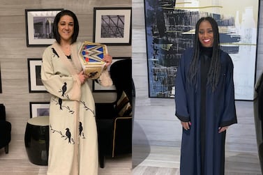 WWE Superstars Bayley and Naomi sport abayas while in Riyadh. 