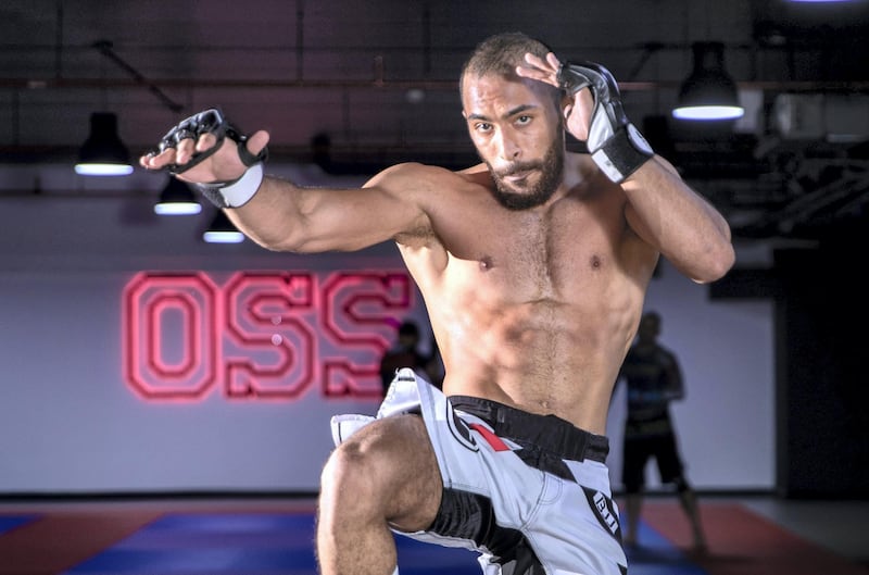 Abu Dhabi, United Arab Emirates, June 23, 2020.   
SUBJECT NAME/ MATCH/ COMPETITION: Interview with Emirati MMA fighter Yousef Al Housani. Yousef made a winning debut at the Warriors 11 and only the second Emirati to fight professionally.
Victor Besa  / The National
Section:  SP
Reporter:  Amith Passela