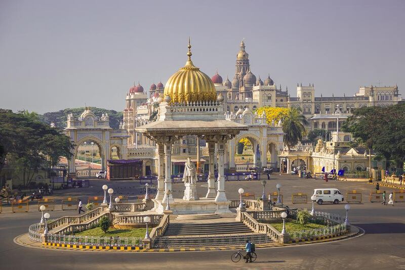 Outside the gates of Mysore Palace in Mysore, India, which has launched a campaign to recycle rubbish for compost and electricity. Corbis