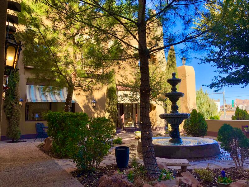 Architect Henry Charles Trost designed buildings all across Texas, Arizona and New Mexico. This is the Hotel El Capitan interior garden. Holly Aguirre / The National
