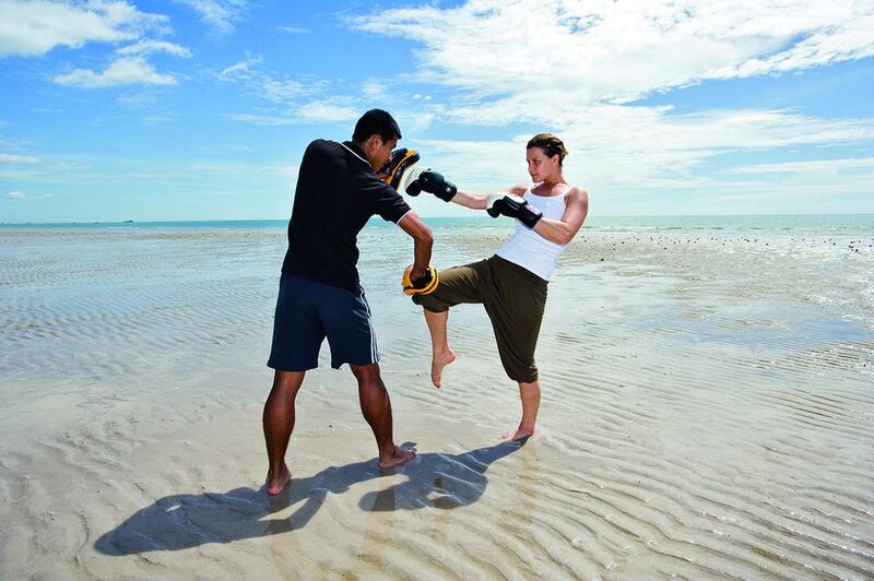 Thai boxing at Chiva Som in Thailand. Courtesy The Travel Collection