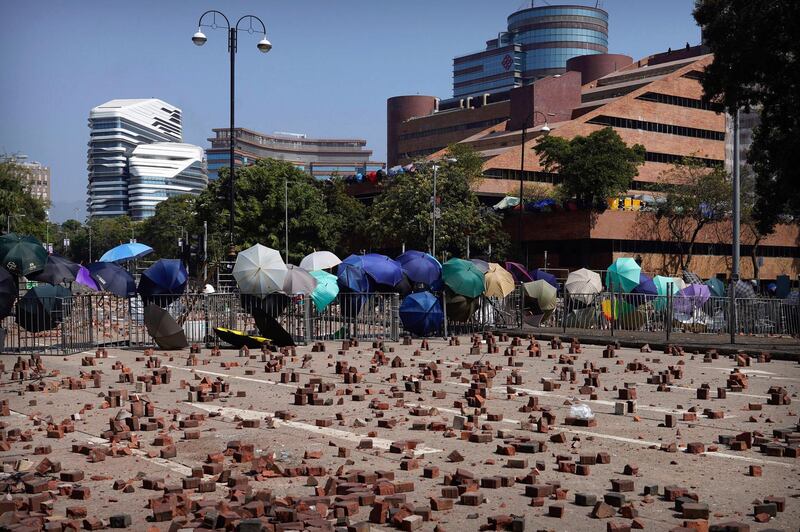 Protesters have barricaded themselves in at Hong Kong Polytechnic University and other major universities in Hong Kong. AP Photo