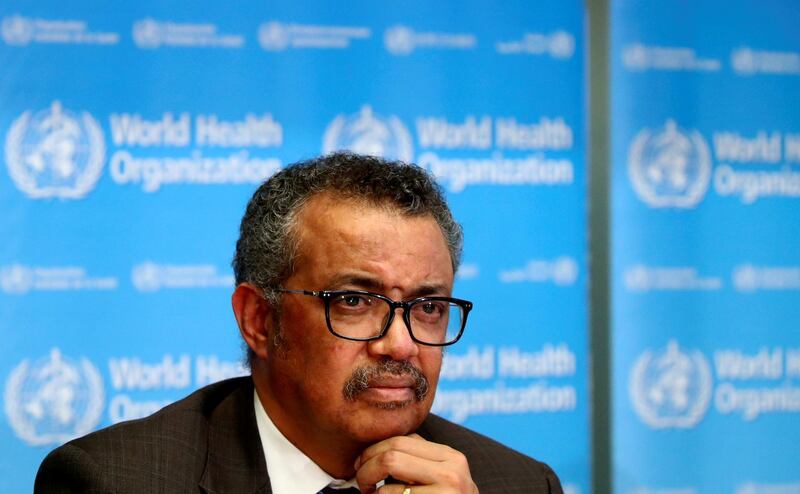 FILE PHOTO: Director General of the World Health Organization (WHO) Tedros Adhanom Ghebreyesus attends a news conference on the situation of the coronavirus (COVID-2019), in Geneva, Switzerland, February 28, 2020. REUTERS/Denis Balibouse/File Photo