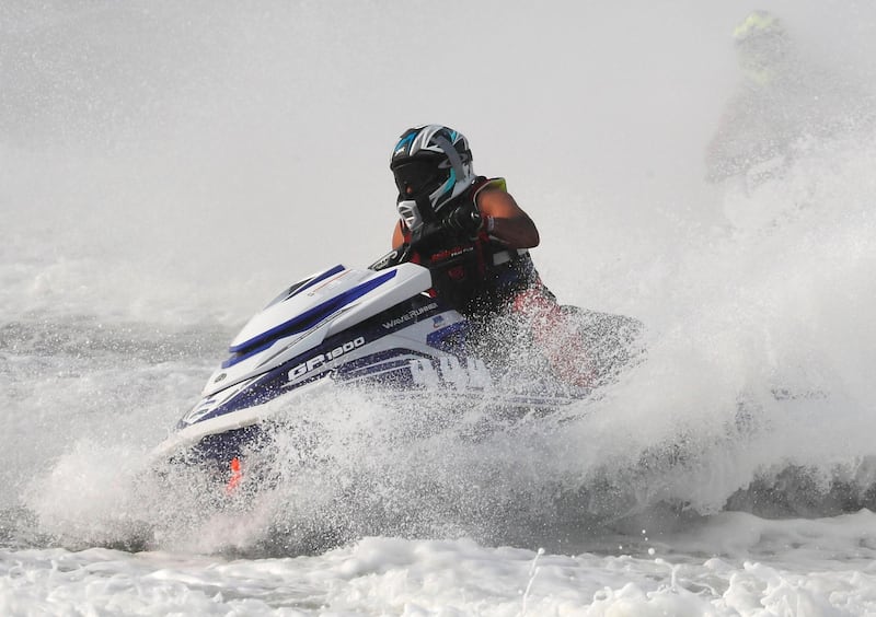 UAE's Mohsin Mohammed competes in the Jet Ski Runabout Limited final. Beawiharta / Reuters