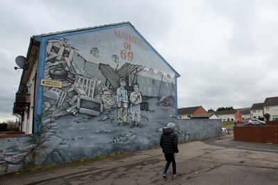 Murals from the Protestant area of a Shankill housing estate in west Belfast. Photo: Paul McErlane / The National