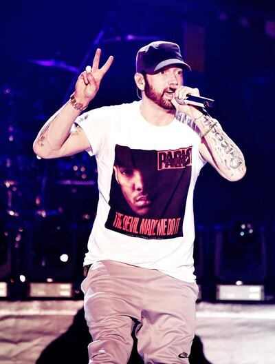 MANCHESTER, TN - JUNE 09: Eminem performs during the 2018 Bonnaroo Music & Arts Festival on June 9, 2018 in Manchester, Tennessee. (Photo by C Flanigan/WireImage)
