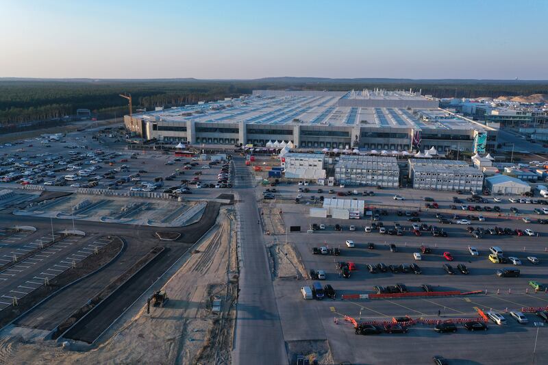 The new Tesla Gigafactory is the company's first European production centre.  Getty Images