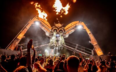 Arcadia Electronic Music Festival has the spectacular, fire-breathing Spider as its centrepiece. Photo: Alchemy Project