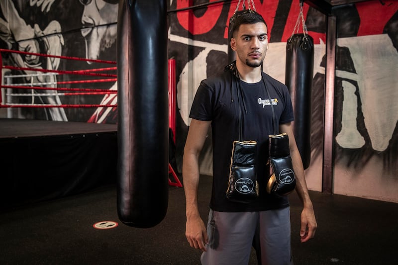 Hamzah Sheeraz at the Real Boxing Only Gym in Dubai. Antonie Robertson / The National