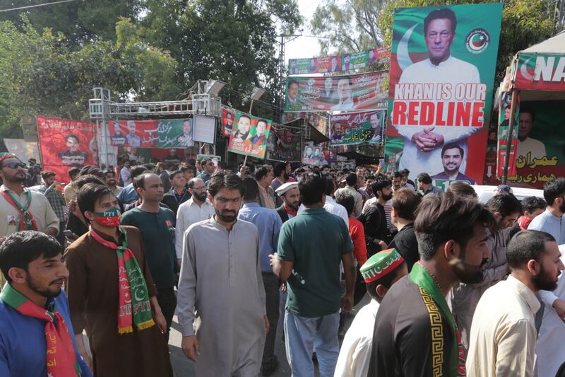 Imran Khan continues to hold rallies across Pakistan, such as this one last week in Lahore. EPA