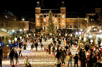An ice rink outside the Rijksmuseum in Amsterdam, a city struggling with unregulated short-term rentals. Reuters