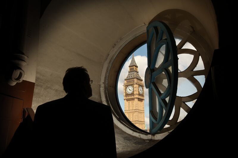 A view of Big Ben from a window in the bell tower in 2009