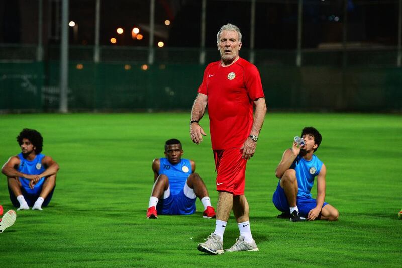 Eric Gerets, left, is a hard taskmaster, and has coached big names such as Samir Nasri and Rudd van Nistelrooy among others. Courtesy Al Jazira