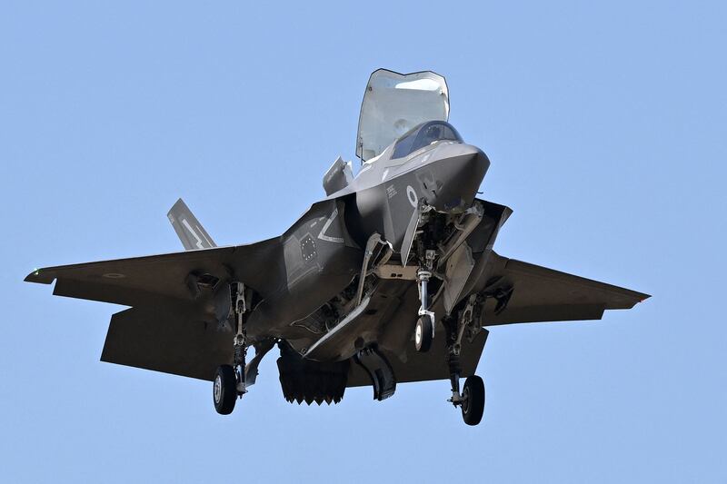A Lockheed Martin F-35 fighting jet takes part in an air show. AFP