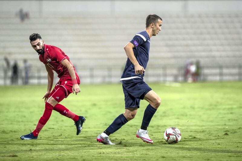 DUBAI, UNITED ARAB EMIRATES. 15 OCTOBER 2019.  STANDALONE. Football, Syria versus Guam at Al Maktoum bin Rashid Stadium. (Photo: Antonie Robertson/The National) Journalist: John McAuley. Section: Sport.
