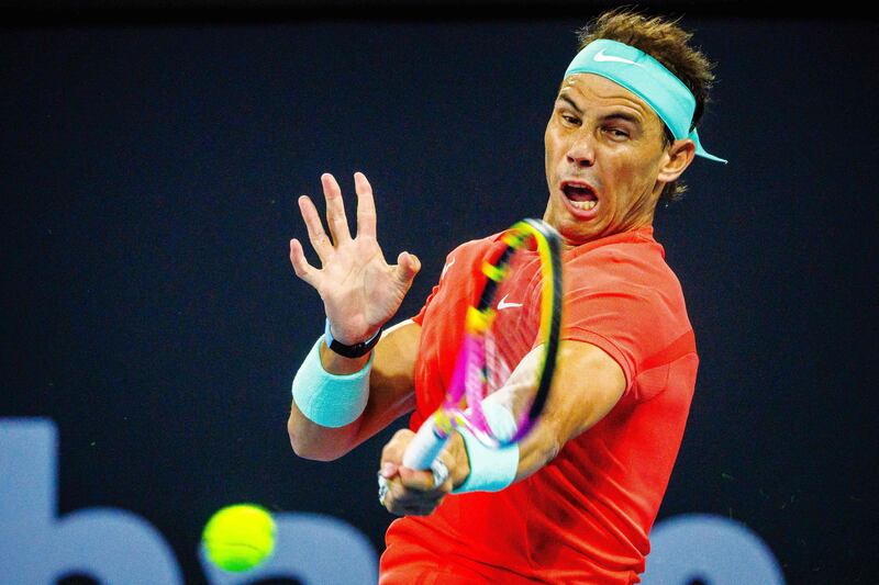 Spain's Rafael Nadal hits a return on his way to defeating Austria's Dominic Thiem at the Brisbane International tennis tournament. AFP