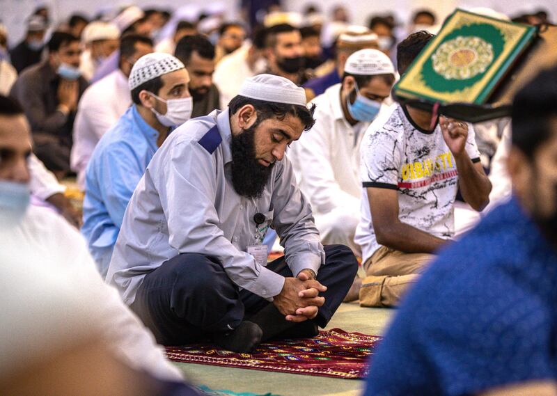 Early morning prayers in Abu Dhabi. Victor Besa / The National