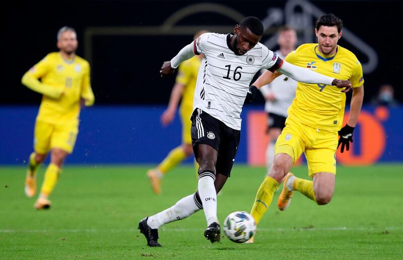 Germany defender Antonio Rudiger on the ball. AFP