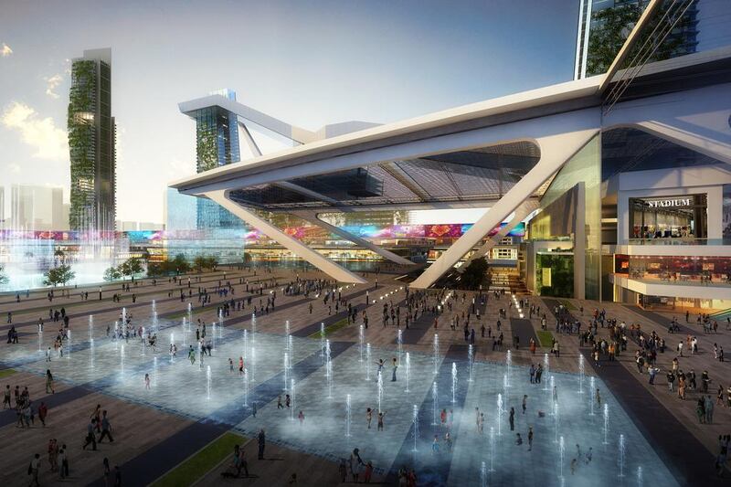 The Meydan One Mall will also boast of the largest dancing fountain in the world reaching over 420 metres long when built. Courtesy The Meydan City Corporation