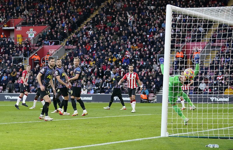 Southampton's James Ward-Prowse, left, scores his side's first goal at St Mary's Stadium. PA