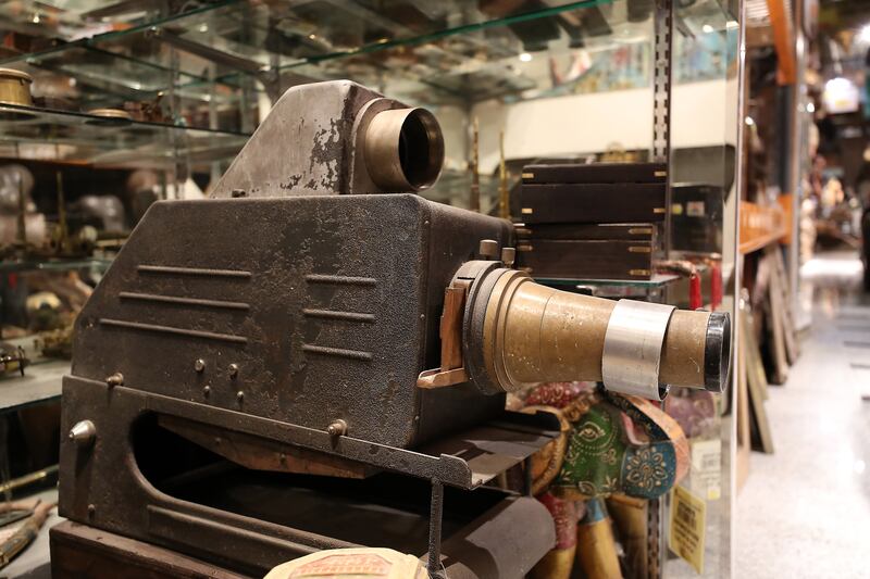 A vintage opaque projector from India is among the items there. Pawan Singh / The National