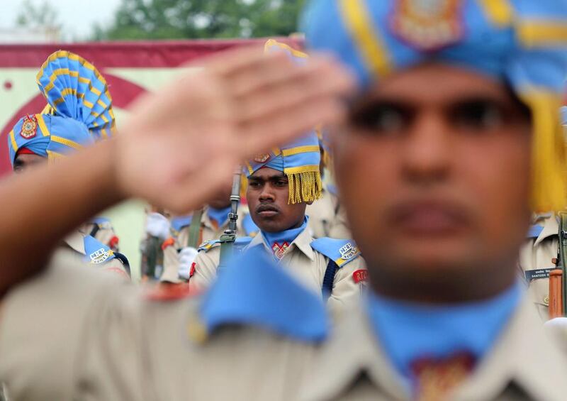A total of 368 recruits were formally inducted into the CRPF, an Indian paramilitary force, after completing a 44-week training in physical fitness, weapon handling, commando operations and counter insurgency. Farooq Khan/EPA