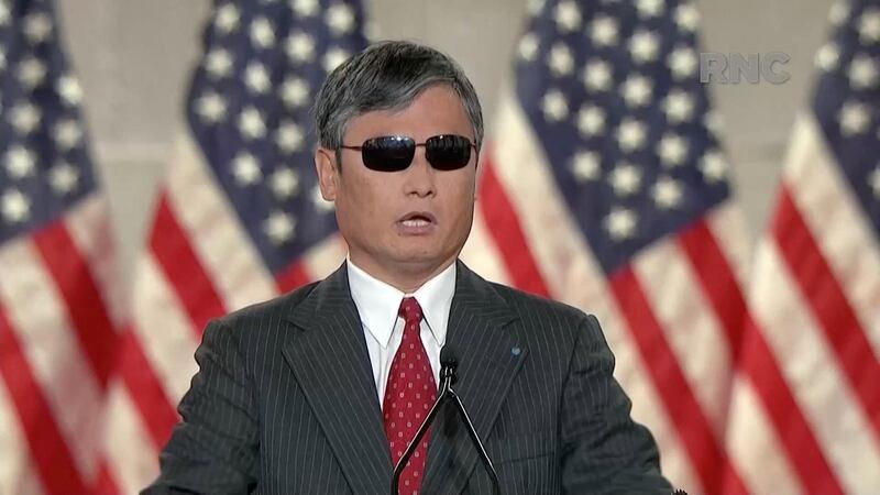 Chen Guangcheng, a blind Chinese dissident and human rights activist known as 'The Barefoot Lawyer,' who was granted asylum in the U.S., speaks during the largely virtual 2020 Republican National Convention broadcast from Washington, U.S.   REUTERS