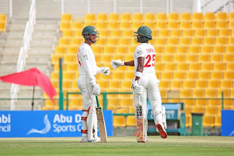 Sean Williams and Donald Tiripano shared a record seventh wicket stand for Zimbabwe worth 187. Courtesy Abu Dhabi Cricket