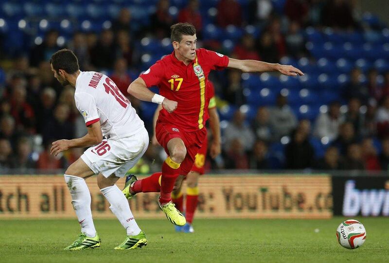 Gareth Bale played the final half-hour of Wales’ 3-0 defeat to Serbia in Cardiff in a World Cup qualifier on Tuesday. Matt Dunham / AP Photo