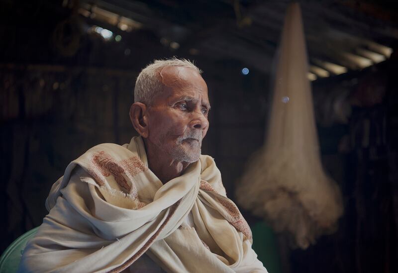 Mr Sahani’s father at their thatched house