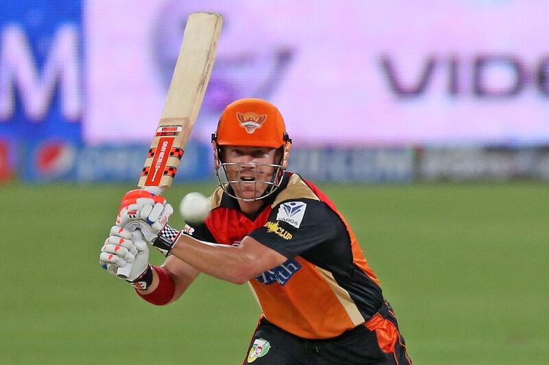 David Warner missed out on a century but his 90 runs were more than valuable for his team, Sunrisers Hyderabad. Pawan Singh / The National