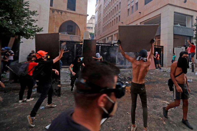 Lebanese protesters, enraged by a deadly explosion blamed on government negligence, clash with police. AFP