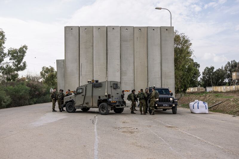 Israeli soldiers on the Gaza border on Wednesday. The frontier has been largely quiet since an 11-day war in May. AP