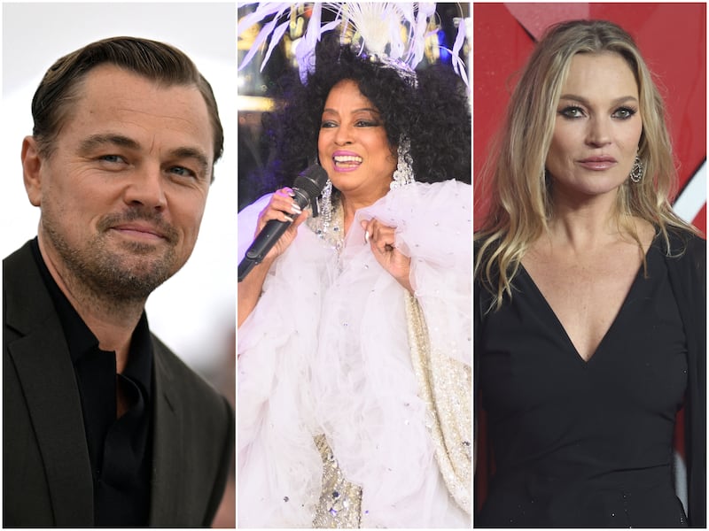 Leonardo DiCaprio, Diana Ross and Kate Moss will all mark milestone birthdays in 2024. Getty Images, AFP